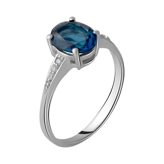 Серебряное кольцо с топазом Лондон Блю