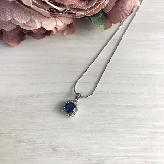 Серебряная подвеска с топазом Лондон Блю 1.921ct