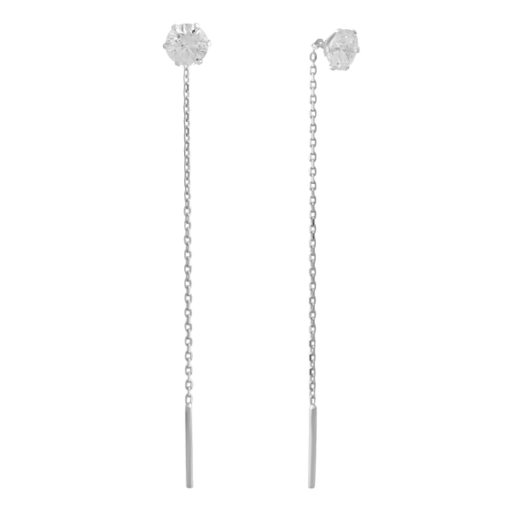 Золотые серьги с фианитами 0.1ct