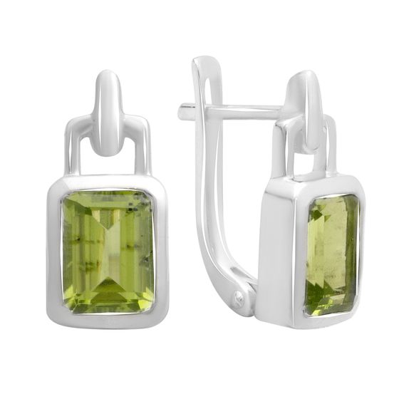 Серебряные серьги с хризолітом 3.267ct