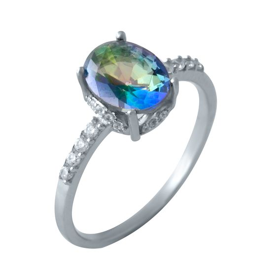 Серебряное кольцо с мистик топазом 1.62ct