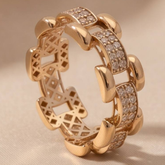 Серебряное кольцо с фианитами 0.8ct