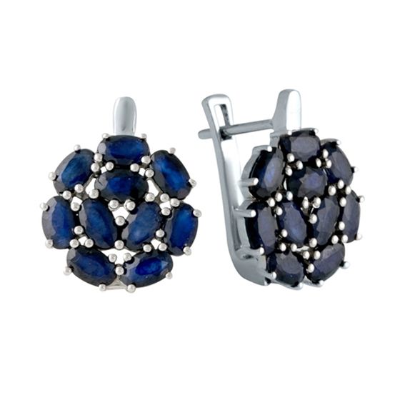 Серебряные серьги с сапфиром 5.625ct