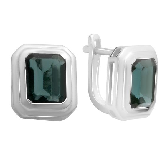 Серебряные серьги с топазом Лондон Блю 5.788ct