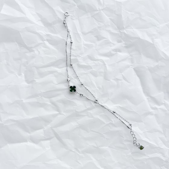 Серебряный браслет с малахитом