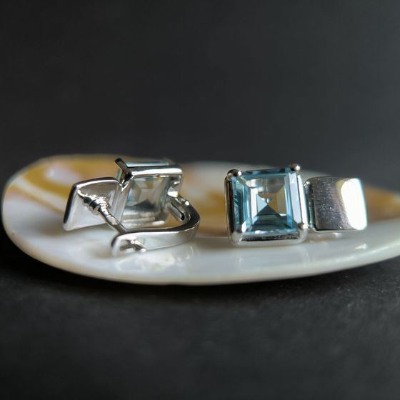 Серебряные серьги с топазом 5.838ct