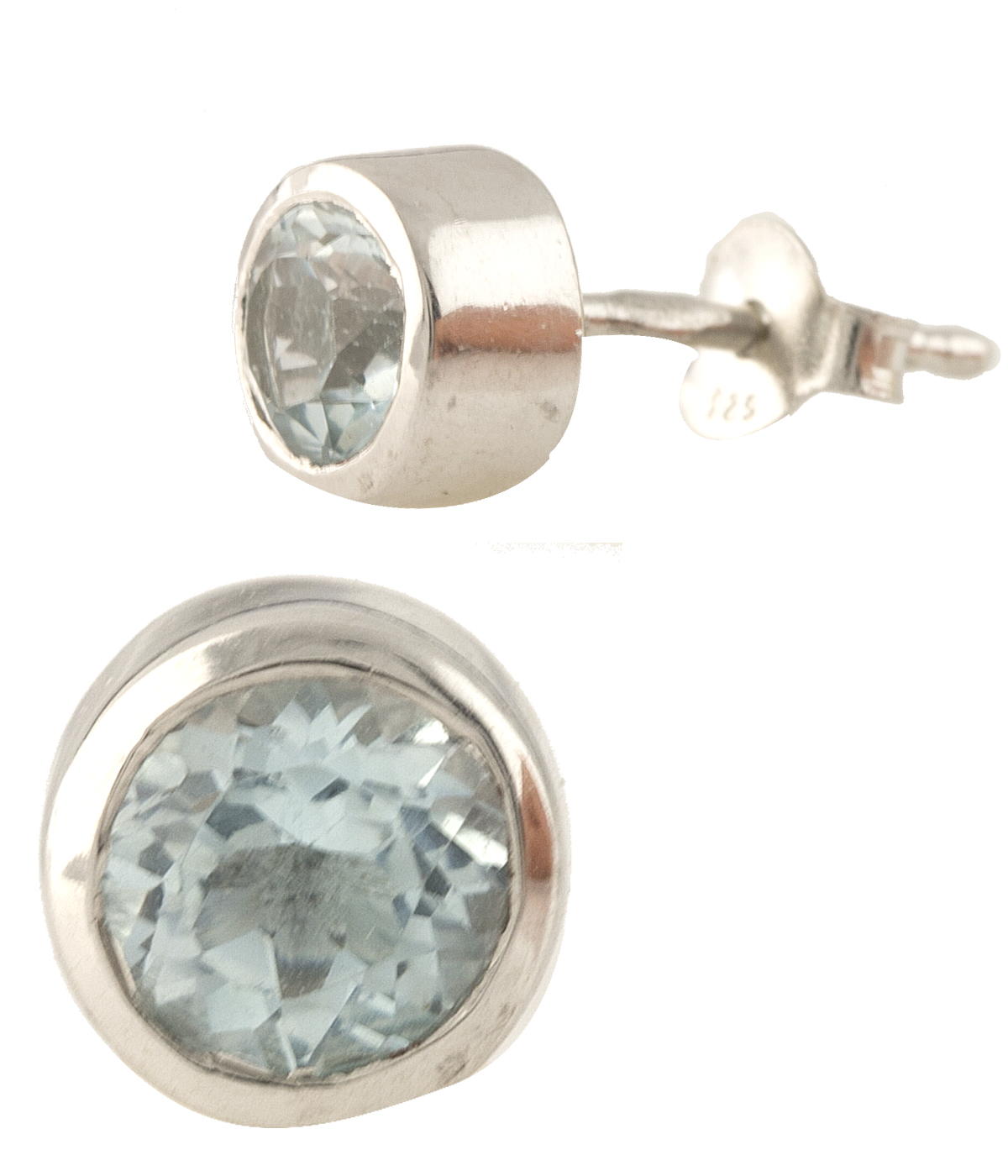 Серебряные серьги с топазом 1.185ct