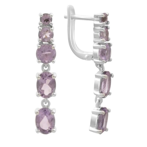 Серебряные серьги с аметистом 4.25ct