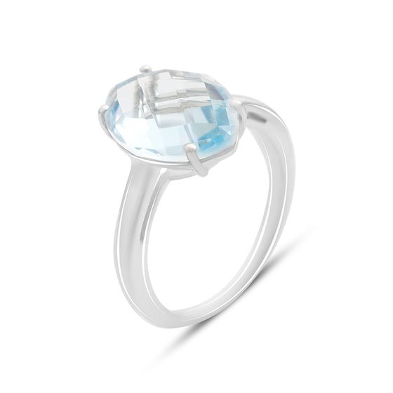 Серебряное кольцо с топазом 6.08ct