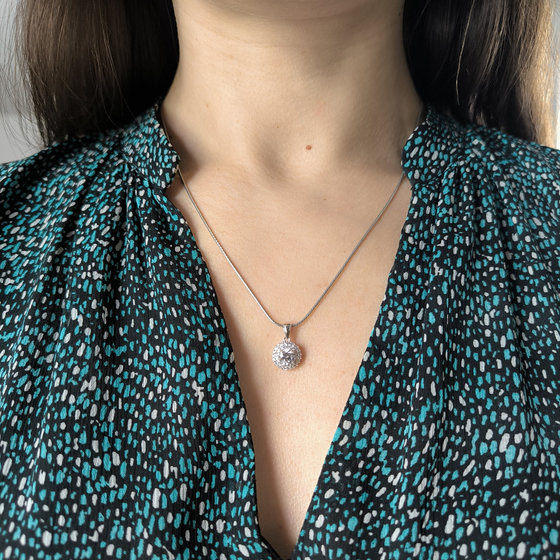 Серебряная подвеска с фианитами