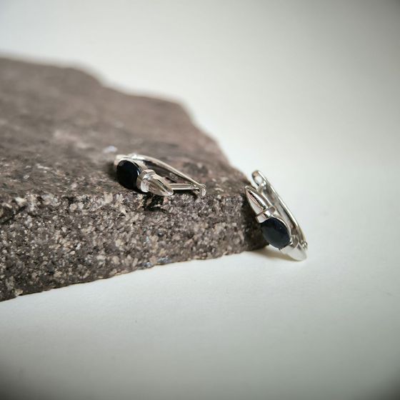 Серебряные серьги с сапфиром 2.1ct