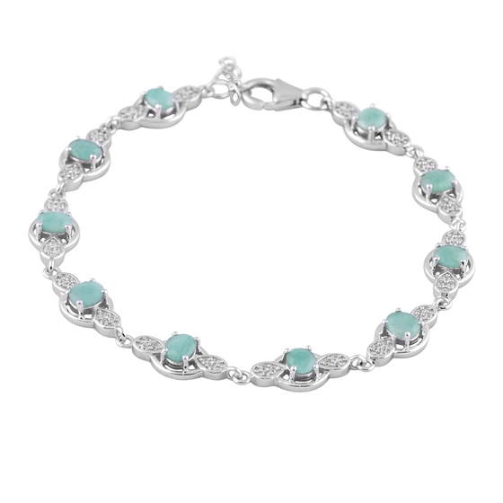 Серебряный браслет с изумрудом 4.1ct