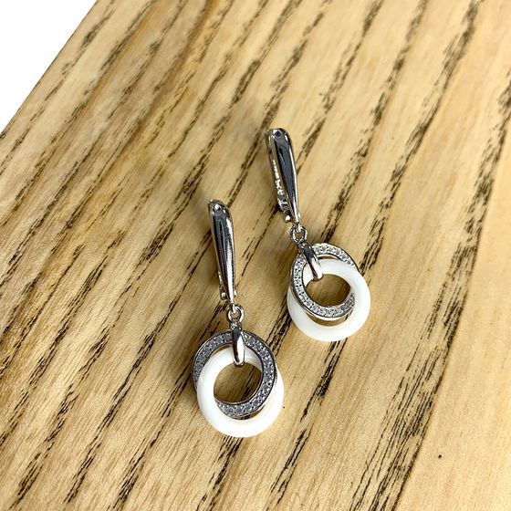 Серебряные серьги с керамикой