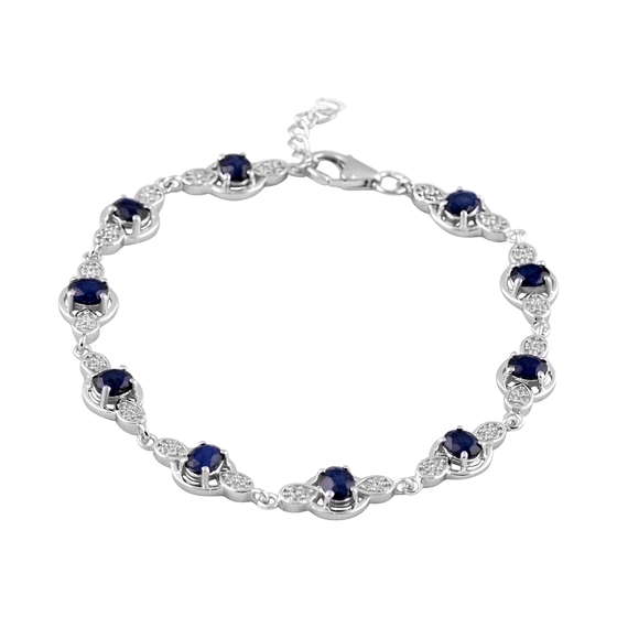 Серебряный браслет с сапфиром 5.35ct