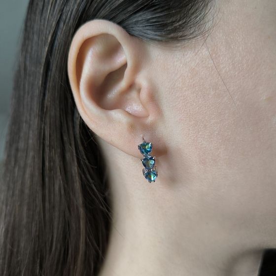 Серебряные серьги с мистик топазом 2.367ct