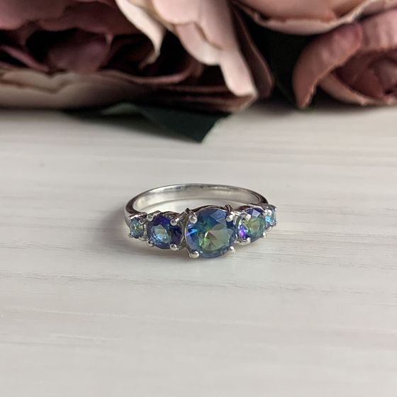 Серебряное кольцо с мистик топазом 1.933ct