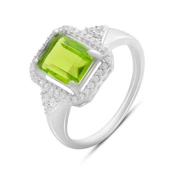 Серебряное кольцо с хризолітом