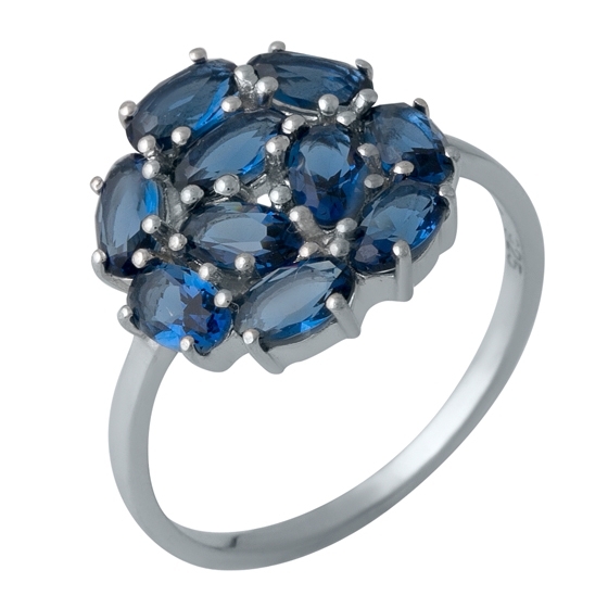 Серебряное кольцо с сапфиром nano 1.444ct