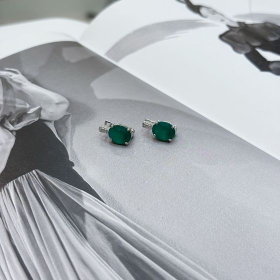 Серебряные серьги с агатом