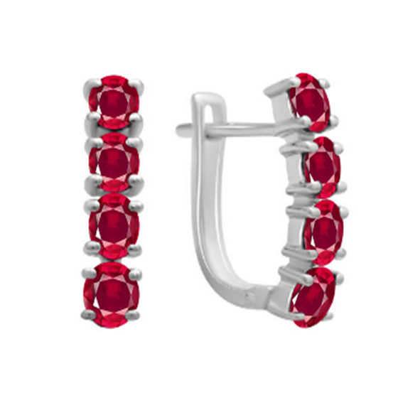 Серебряные серьги с рубином 1.468ct