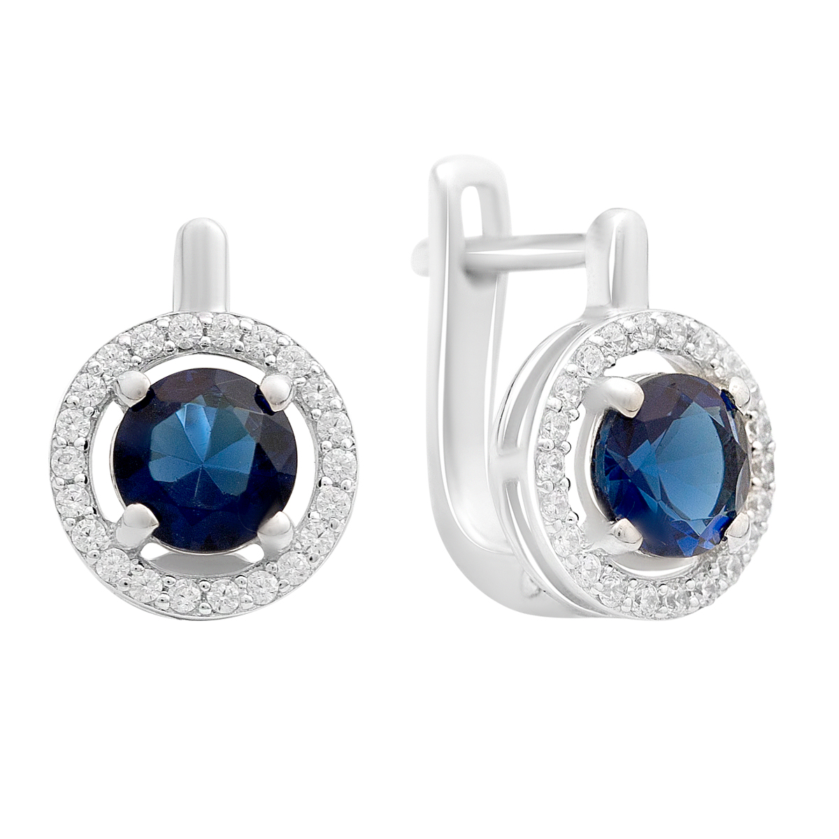 Серебряные серьги с сапфиром nano 1.747ct