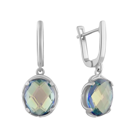 Серебряные серьги с мистик топазом