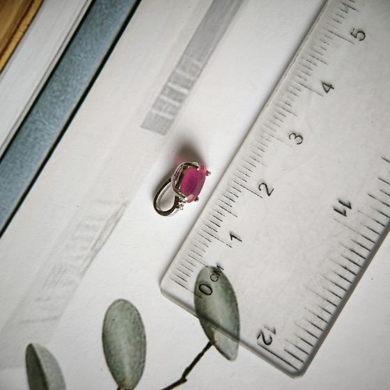 Серебряная подвеска с рубином 1.157ct