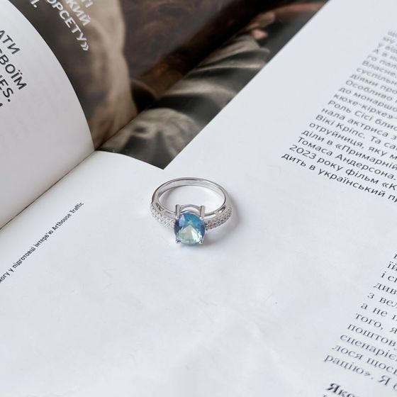 Серебряное кольцо с мистик топазом 2.194ct