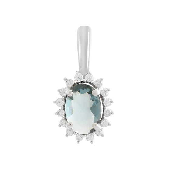 Серебряная подвеска с топазом Лондон Блю 0.746ct