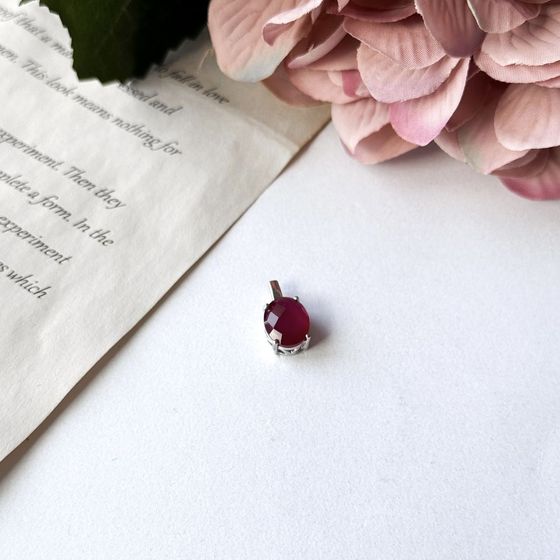 Серебряная подвеска с рубином 3.142ct