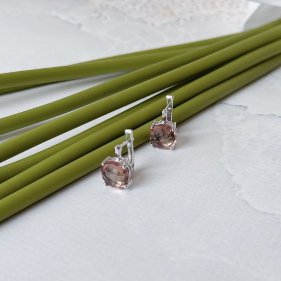 Серебряные серьги с султанитом 5.55ct