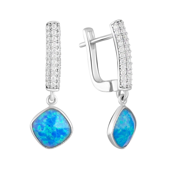 Серебряные серьги с опалом 4.46ct