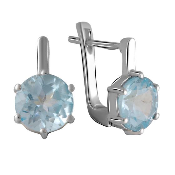 Серебряные серьги с топазом 4.625ct
