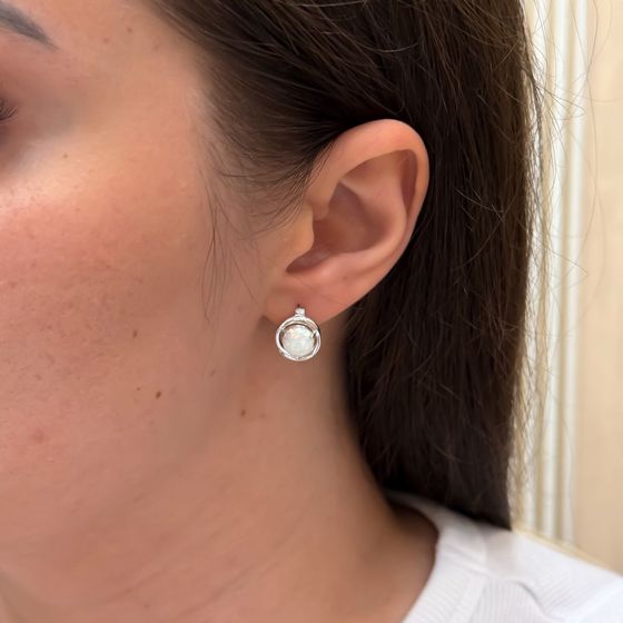 Серебряные серьги с опалом 1.567ct
