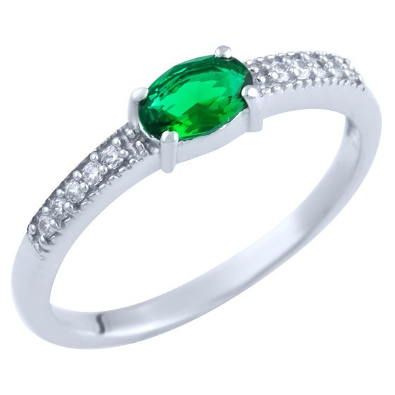 Серебряное кольцо с изумрудом nano 0.448ct