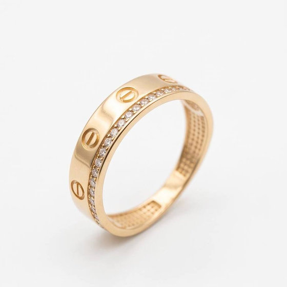 Золотое кольцо с фианитами 0.23ct