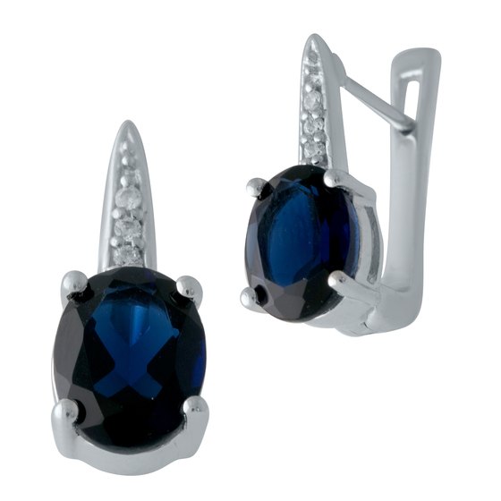 Серебряные серьги с сапфиром nano 3.225ct