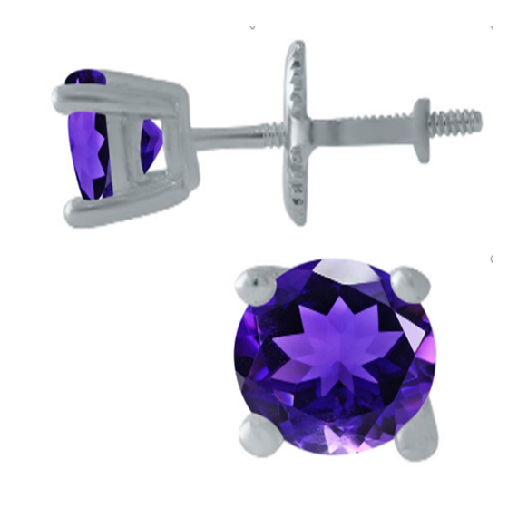 Серебряные серьги с аметистом 0.725ct