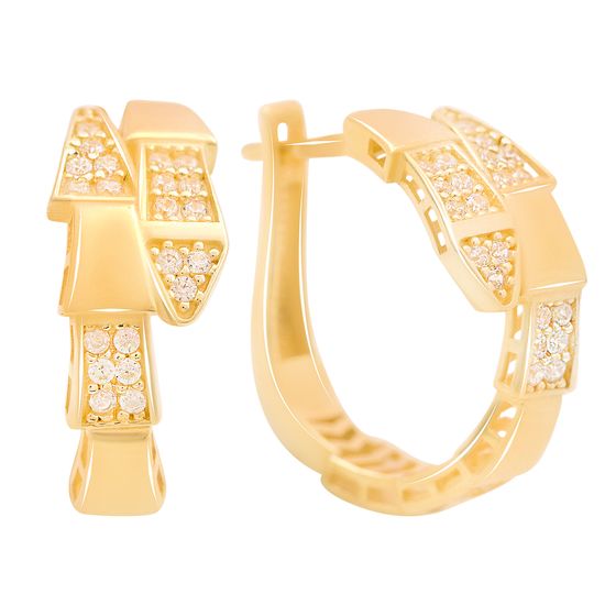 Золотые серьги с фианитами 0.54ct