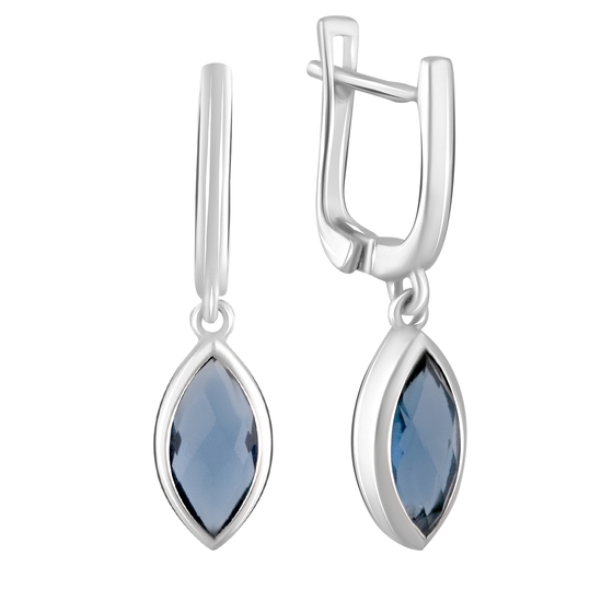 Серебряные серьги с танзанитом nano 3.07ct
