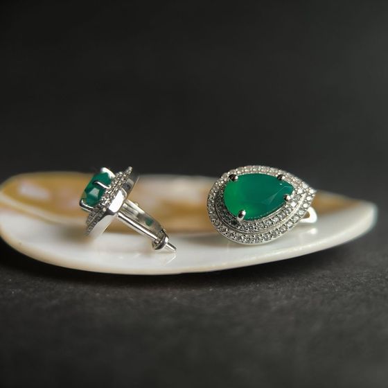 Серебряные серьги с агатом