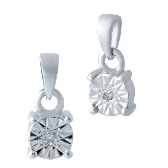 Серебряная подвеска с бриллиантом 0.009ct
