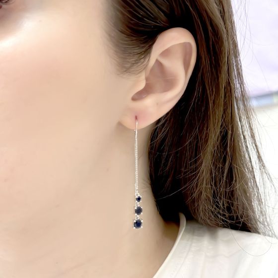 Серебряные серьги с сапфиром 2.383ct