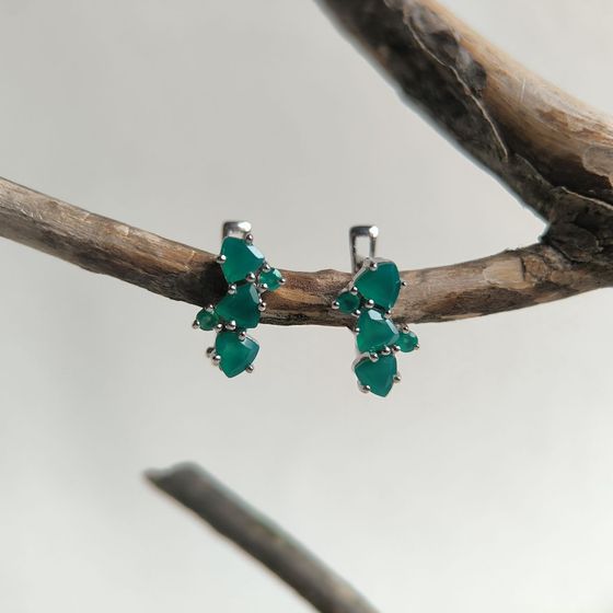 Серебряные серьги с агатом 1.295ct