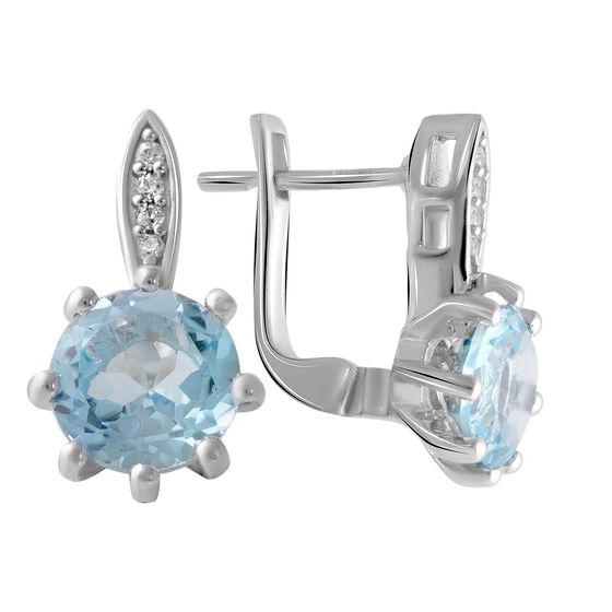 Серебряные серьги с топазом 4.25ct
