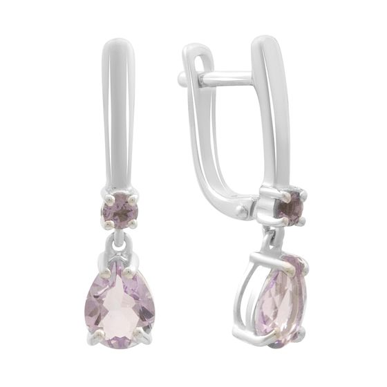 Серебряные серьги с аметистом 2.2ct
