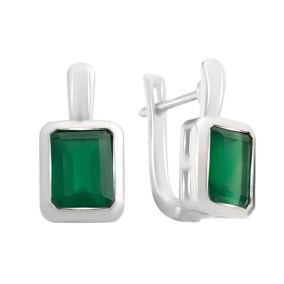 Серебряные серьги с агатом 2.75ct