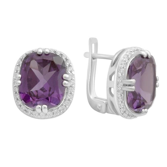 Серебряные серьги с александритом 13.357ct