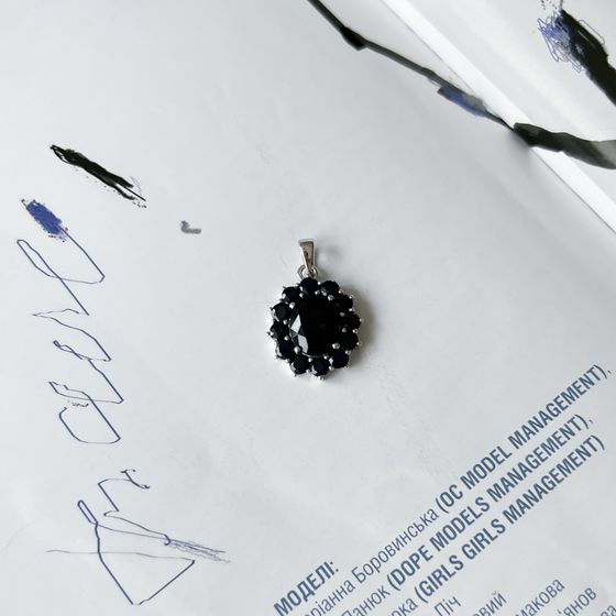 Серебряная подвеска с сапфиром 5.375ct