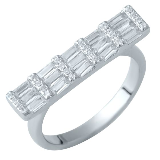 Серебряное кольцо с фианитами